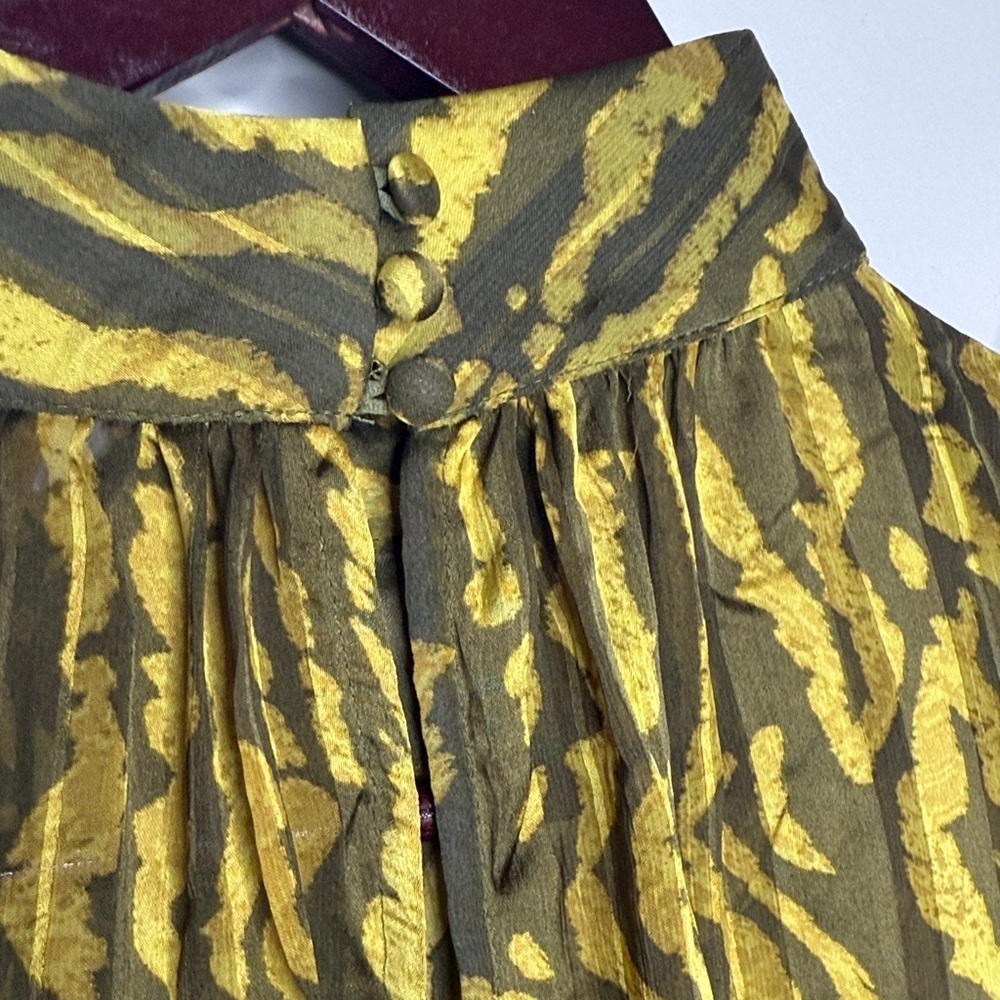 H&M Olive and Yellow Animal Print Blouse - Picture 3 of 8